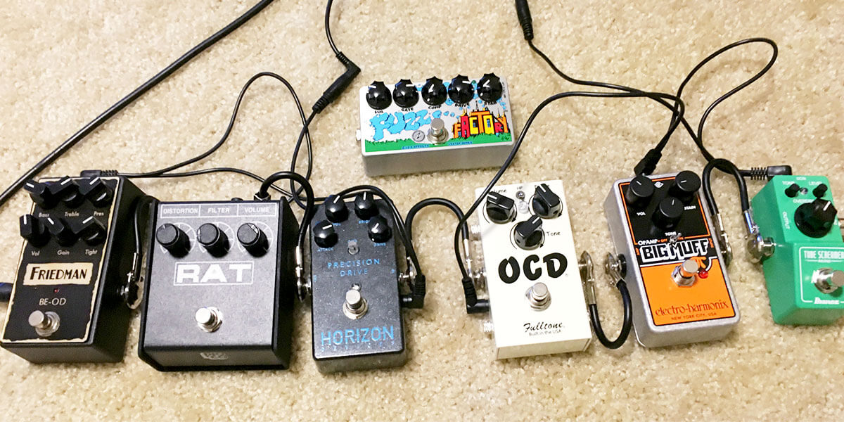 difference between distortion, overdrive, and fuzz guitar pedals